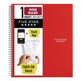 Five Star 05200 Wirebound Notebook with Two Pockets, 1-Subject, Wide/Legal Rule, Red Cover, (100) 10.5" x 8" Sheets 2