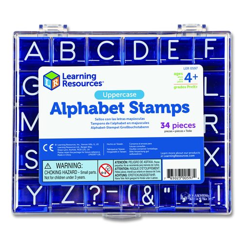 Learning Resources LER0597 Uppercase Alphabet Stamps, 1", 34 Stamps