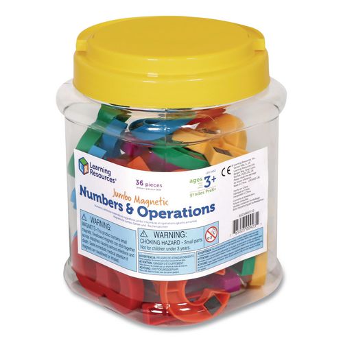Learning Resources LER0452 Jumbo Magnetic Numbers and Operations, Assorted Colors, 36 Pieces