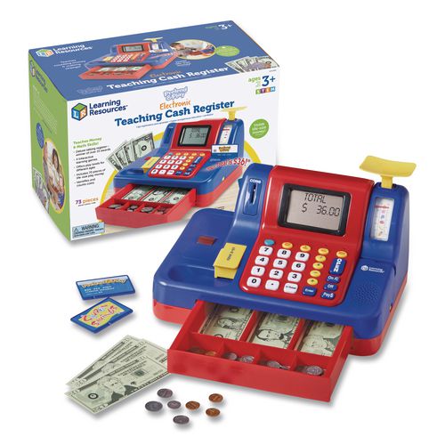 Learning Resources LER2690 Teaching Cash Register, Pre-K to K, 73 Pieces