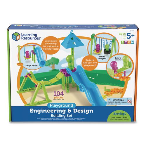 Learning Resources LER2842 Playground Engineering and Design Building Set, Grades Pre-K to 1, 104 Pieces