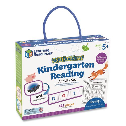 Learning Resources LER1246 Skill Builders! Kindergarten Reading Activity Set, Grades K to 1, 121 Pieces