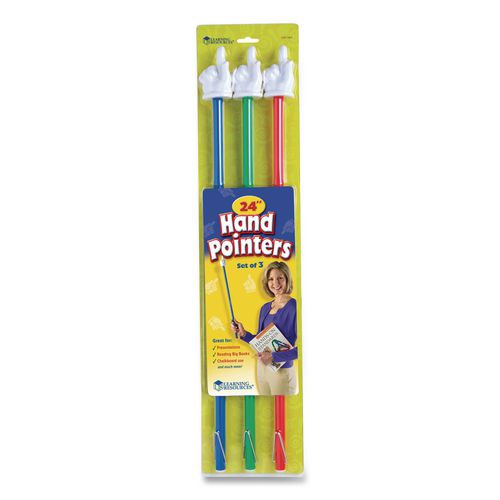 Learning Resources LER1960 Hand Pointers, Assorted Colors, 3 Pointers
