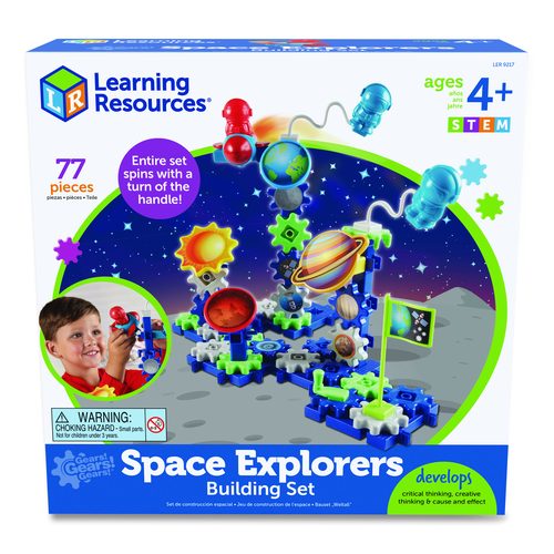 Learning Resources LER9217 Gears! Gears! Gears! Space Explorers Building Set, Grades Pre-K to 5, 77 Pieces