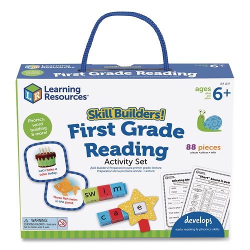 Learning Resources LER1237 Skill Builders! First Grade Reading Activity Set, Grade 1, 88 Pieces
