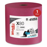 Wypall 41055 X80 Cloths, Hydroknit, Jumbo Roll, 12 1/2 X 13 2/5, Red, 475 Wipers/roll 2