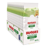 Huggies 40706 Natural Care Sensitive Baby Wipes, 6.6 x 6.86, Unscented, White, 16/Pack, 16 Packs/Carton 2