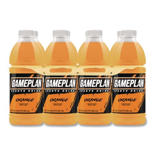 Niagara Bottling 0-27541-35424-9 Gameplan Sports Drink, Orange, 20 oz Bottle, 24/Carton