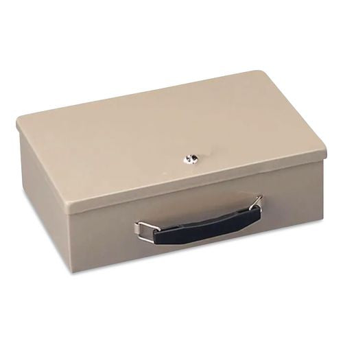 Steelmaster 221614003 Fire Retardant Cash/Security Box, 1 Compartment, Key Lock, 4 x 12.75 x 8.25, Sand