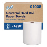 Scott 01005 Essential High Capacity Hard Roll Towels for Business, 1-Ply, 8" x 1,000 ft, 1.5" Core, Recycled, White, 6 Rolls/Carton 2