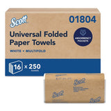 Scott 1804 Scott Multi Fold Towels White 9.2" x 9.4" 250 ct - 16/cs 2