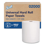 Scott 02000 essential high capacity hard roll towels for business, absorbency pockets, 1-ply, 8" x 950 ft, 1.75" core, white, 6 rolls/ct 2