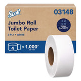 Scott 3148 Essential JRT Jumbo Roll Bathroom Tissue, Septic Safe, 2-Ply, White, 3.55" x 1,000 ft, 4 Rolls/Carton 2