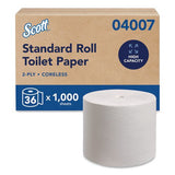 Scott 4007 Essential Coreless Srb Bathroom Tissue, Septic Safe, 2-Ply, White, 1,000 Sheets/Roll, 36 Rolls/Carton 2