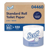 Scott 4460 Essential Standard Roll Bathroom Tissue for Business, Septic Safe, 2-Ply, White, 550 Sheets/Roll, 80/Carton 2
