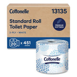 Cottonelle 13135 2-Ply Bathroom Tissue, Septic Safe, White, 451 Sheets/Roll, 20 Rolls/Carton 2