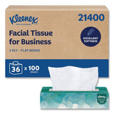 Kleenex 21400 Kleenex Facial Tissue White 8.3" x 7.8" Flat Box 100 ct - 36/cs 2