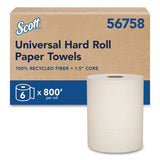 Scott 56758 Essential 100% Recycled Fiber Hard Roll Towel, 1-Ply, 8" x 800', 1.5" Core, Brown, 6 Rolls/Carton 2