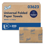 Scott 3623 Essential C-Fold Towels for Business, Convenience Pack, 1-Ply, 10.13 x 13.15, White, 200/Pack, 9 Packs/Carton 2