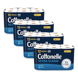 Cottonelle 55480 Ultra CleanCare Toilet Paper, Strong Bath Tissue, Septic Safe, 1-Ply, White, 284 Sheets/Roll, 12 Rolls/Pack, 4 Packs/Carton 2