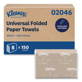 Kleenex 02046 Multi-Fold Paper Towels, Convenience, 9.2 x 9.4, White, 150/Pack, 8 Packs/Carton 2
