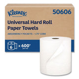 Kleenex 50606 Hard Roll Paper Towels with Premium Absorbency Pockets, 1-Ply, 8" x 600 ft, 1.75" Core, White, 6 Rolls/Carton 2