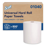 Scott 1040 Essential Hard Roll Towels for Business, Absorbency Pockets, 1-Ply, 8" x 800 ft, 1.5" Core, White, 12 Rolls/Carton 2