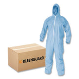 Kleenguard KCC45324 A65 Zipper Front Flame-Resistant Hooded Coveralls, Elastic Wrist and Ankles, X-Large, Blue, 25/Carton 2