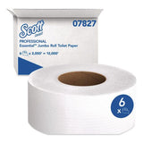 Scott 7827 Essential JRT Extra Long Bathroom Tissue, Septic Safe, 2-Ply, White, 3.55" x 2,000 ft, 6 Rolls/Carton 2