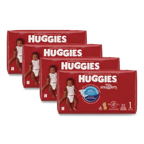 Huggies 49695 Little Snugglers Baby Diapers, Size 1, 8 lbs to 14 lbs, Disney Design, 32 Diapers/Pack, 4 Packs/Carton