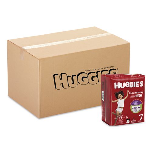 Huggies 56609 Little Movers HuggFit 360 Degree, Size 7, Over 41 lbs, Disney Design, 14 Diapers/Pack, 4 Packs/Carton