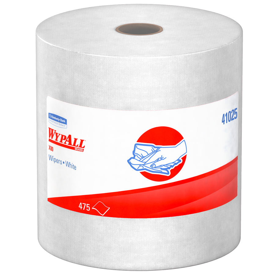 Wypall 41025 WypAll X80 Wipers Jumbo Roll White 12.5" x 13.4" 475 Wipers/Roll