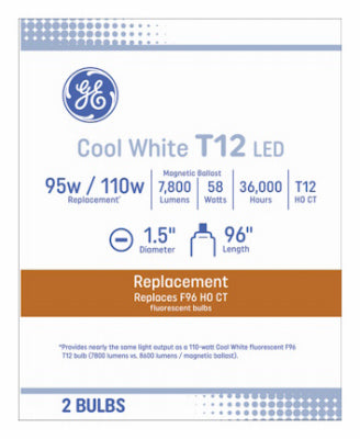 G E LIGHTING 93132041 GE LED 8' 58W T12R17d-2