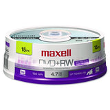 Maxell 634046 Dvd+rw Rewritable Disc, 4.7 Gb, 4x, Spindle, Silver, 15/pack 2