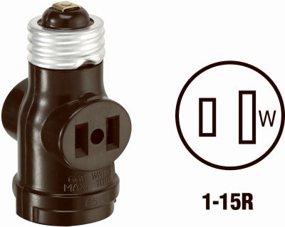 Leviton Mfg Co 002-01403-000 Blk Socket Adapter