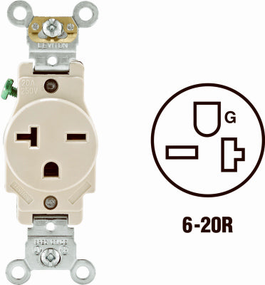 Leviton Mfg Co 105-05461-00T Lt Alm Sgl Outlet