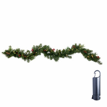 Holiday Bright Lights 02-03007 9' RCHG WW Pine Garland