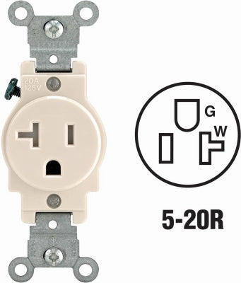Leviton Mfg Co R56-T5020-0TS 20A Ltalm Tamp Sgl Otlt