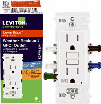 Leviton Mfg Co R02-EGFW1-0KW Wh 20A Tr Weathprf Gfci
