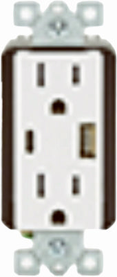 Leviton Mfg Co RN2-T5638-0BW Wht 15A USB A/C Outlet