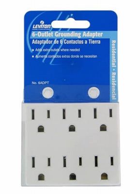 Leviton Mfg Co C24-6ADPT-00W Wht 15A 6OUTLET Adapter
