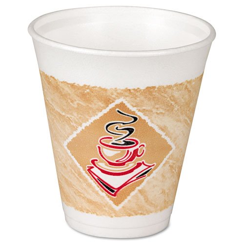 Dart 12X16G Cafe G Foam Cup 12 oz White w/ Cafe G design 1000/CS