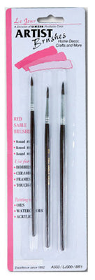 Linzer/American Brush A333 3PC RND Art Brush Set