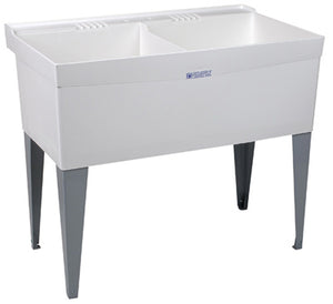 40x24 WHT DBL Laun Tub