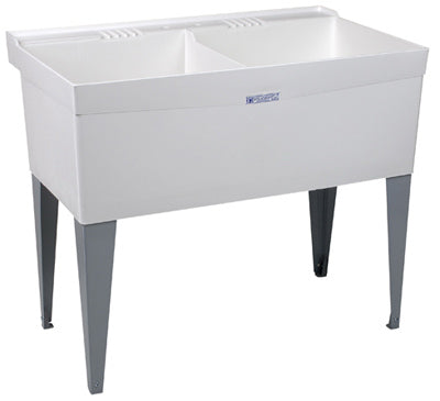 40x24 WHT DBL Laun Tub