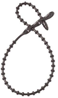 15PK 12" BLK Beaded Tie