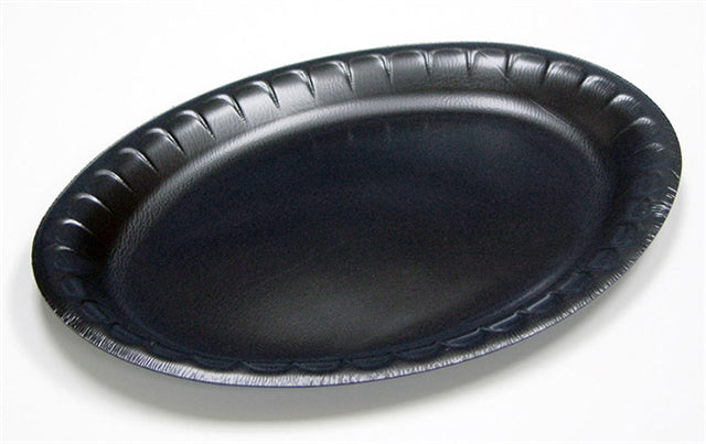 Pactiv YTKB00470000 Black Laminated Oval Platter 10x12.5 600/CS