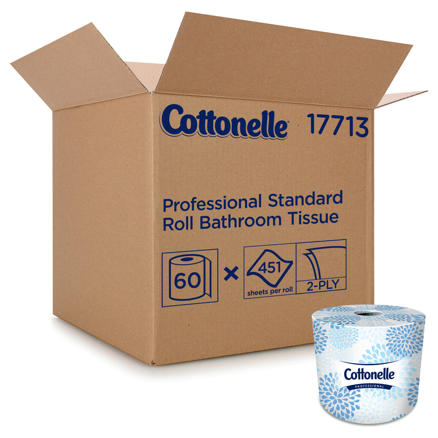 Cottonelle 17713 Cottonelle Standard Bath Tissue White 4.09" x 4.0" 451 Sheets/Roll 60/CS