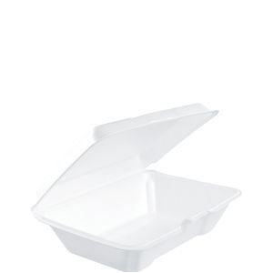 Dart 205HT1 Foam Hinged All Pu Container (Perf) Large 1 comp 9 1/4 x 6 3/8 x 2 7/8 200/CS