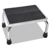 Medline MDS80430I Foot Stool, 1-Step, 350 lb Capacity, 16 x 12 x 8.25, Steel, Chrome/Black Mat 2